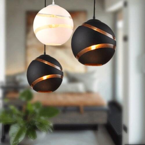 Nordic restaurant glass lamp contracted thread single-end clothing store lamp cafe billiards ball pendant lamp