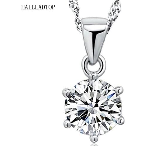 Wedding Jewelry Plated Classica 6 Claw Cubic Zircon Pendant Necklaces Lever Back Earring Austria Crystal Necklace