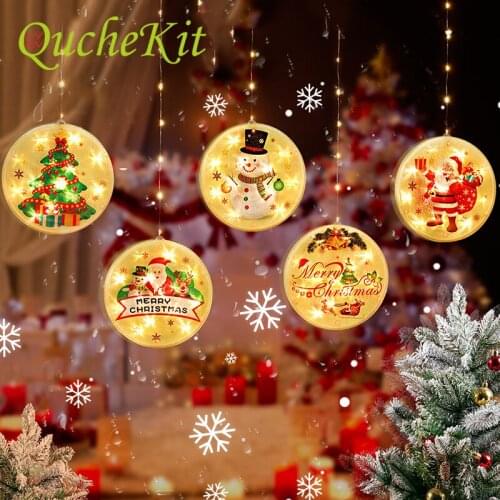 Remote Control Snowman Christmas Tree LED Garland String Light USB Plug Hanging Lights Christmas Ornament Xmas Gift New Year