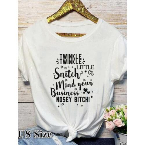 Twinkle Twinkle Print Women T Shirt Short Sleeve O Neck Loose Women Tshirt Ladies Fashion Tee Shirt Tops Clothes Camisetas Mujer