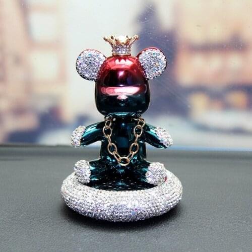 Diamond-encrusted Violent Bear Car Interior Decoration Lucky High-end Car Accessories Aromatherapy Shaking Head Cartoon Doll