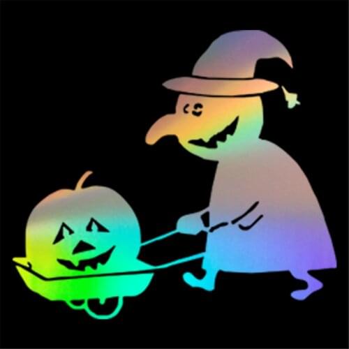 Witch and Pumpkin Funny Laptop Truck Car Sticker Motorcycle Wall Home Glass Window Door Vinyl Decal Decor