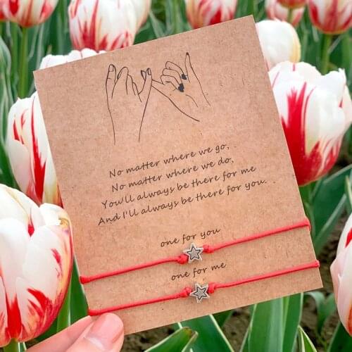 Pinky Promise Wish Bracelet Star Charm Best Friend Bracelet Gift for Couples Matching Bracelet Women Men Friendship Jewelry