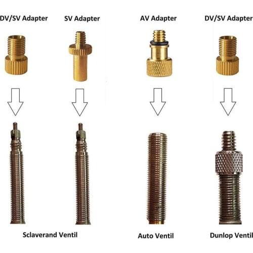 16pcs Motorcycle Bike Bicycle Tire Ball Football Inflator Air Pump SV AV DV Valve Adaptor Parts for Bikes Tool Accessories Parts