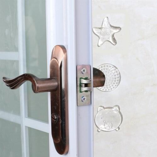3Pcs Transparent Door Stoppers Wall Protection Safety Shock Adhesive Bumper Pad Security PU Wall Bear Starfish Shape Protectors