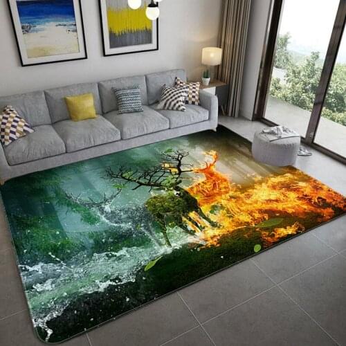 Flame Cartoon Animals 3D Printing Carpets Gothic Kids Play Area Rugs Flannel Child Bedroom Game Big Carpet Home Decor Floor Mats