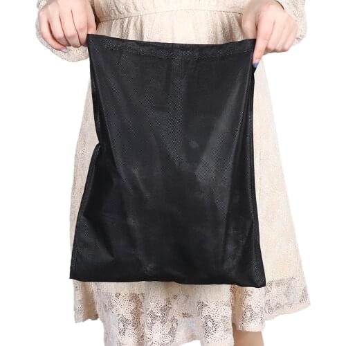 5PCS Black Carry Bag Travel Sports Shoes Canvas Sandals Dust Proof Drawstring Pouch Protector Container Organizer Storage