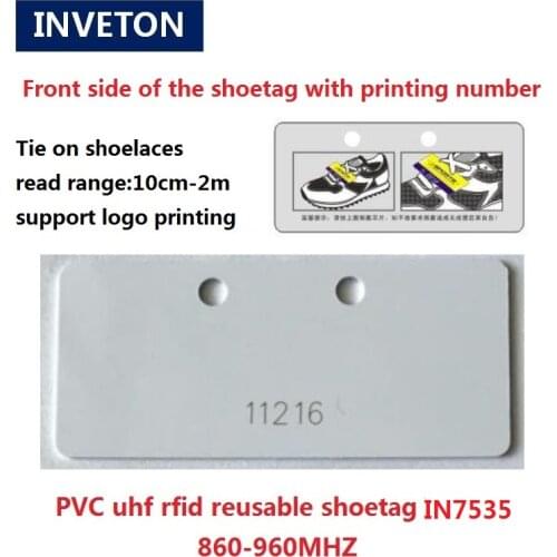 Custom printing reusable waterproof shoetag passive uhf rfid tag 10cm-3m 860-960mhz shoe tag for running racing