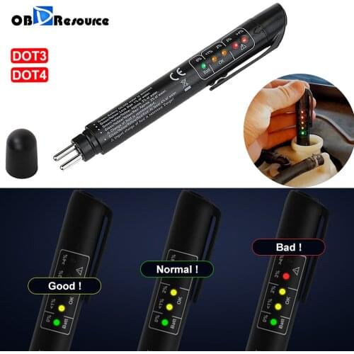 Car Brake Fluid Tester 5LED Indicator Pen for DOT3 DOT4 Digital Testing Tool Automotive Repair Kit Accurate Oil Quality Detector