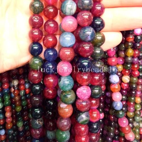 Free Shipping Fashion Jewelry 12mm Beautiful Mulitcolor Dragon Veins Carnelian Round Loose Beads 15" FG7079