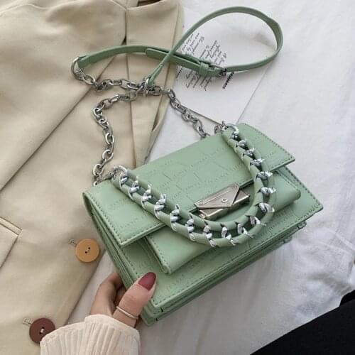 Brand Designer PU Leather Crossbody Bags for Women 2021 Luxury Shoulder Bag Lady Handbags and Purses Small Flap Bags White