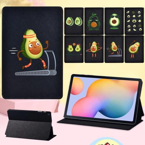 Tablet Case for Samsung Galaxy Tab S6 Lite P610 P615 10.4 Inch Cute Style Avocado Pattern Flip Tablet Cover Case + Free Stylus