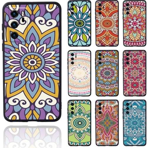 Smart Phone Case for Huawei P20 / P20 Pro/ P20 Plus/P30 /P30 Pro/P30 Plus/P40 /P40 Pro Mandala Pattern Silicone Phone Cover Case