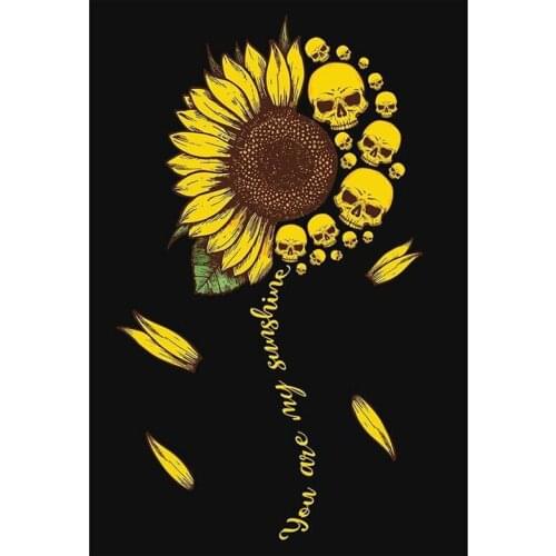 Skull sunflower DIY Diamond painting sunflower skull Diamond Embroidery cross Stitch skull flower Rhinestone Mosaic Painting