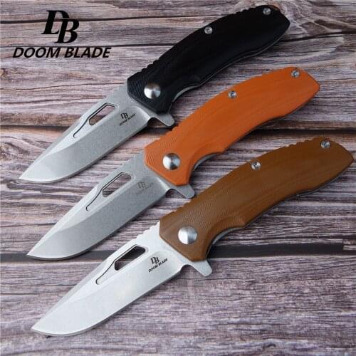 D2 high hardness hunting knife, G10 handle strong and durable, pocket knife, folding knife, camping barbecue outdoor tools