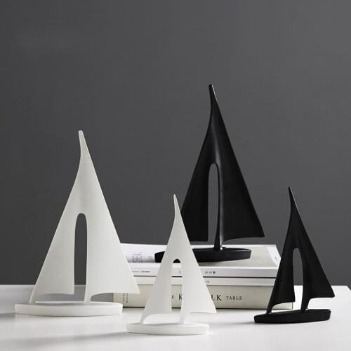 Home Statue Decoration Accessories Sailboat Figurine Modern Sailboat Abstract Sculpture Home Interior Decoration Desk Decoration