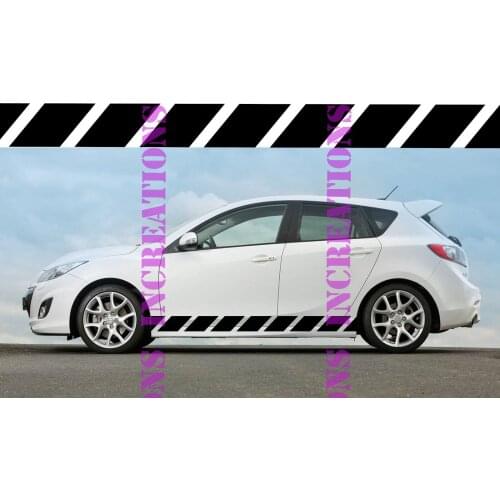 For 1Set/2pcs Simple Racing Side Stripes Universal Any Car Decals Sticker styling