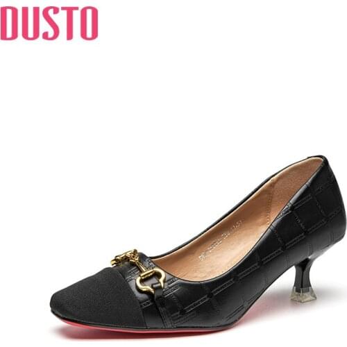 DUSTO 2021 new autumn square head high heels womens shoes