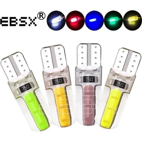 EBSX 200pcs 12V T10 W5W COB 6 SMD Silicone LED Car Interior Light Wedge Side Parking Lamp Clearance Light LED Auto Reading Bulb