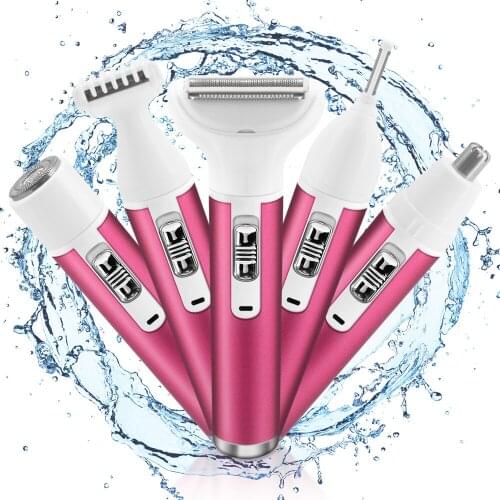 5 in1 Hair Removal for Women Painless Epilator Shaving Machine Lady Shaver USB Bikini Nose Eyebrow Trimmer Body Facial Razor