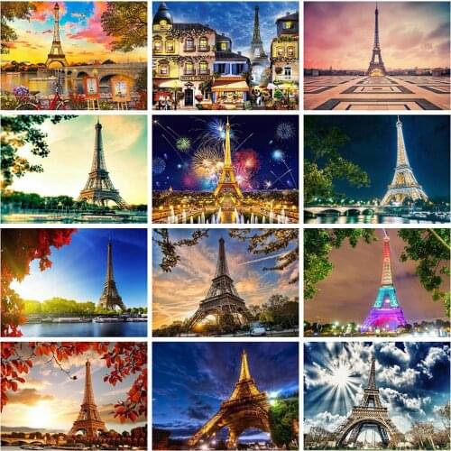Evershine Diamond Painting Cross Stitch Eiffell Tower Scenery Full Square Diamond Mosaic Embroidery Paris Picture Of Rhinestones
