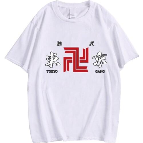 CLOOCL White Cotton T-Shirts Tokyo Revengers Letter Tops Cartoon Anime Shirt Manga Pullovers Harajuku T Shirts Men Clothing