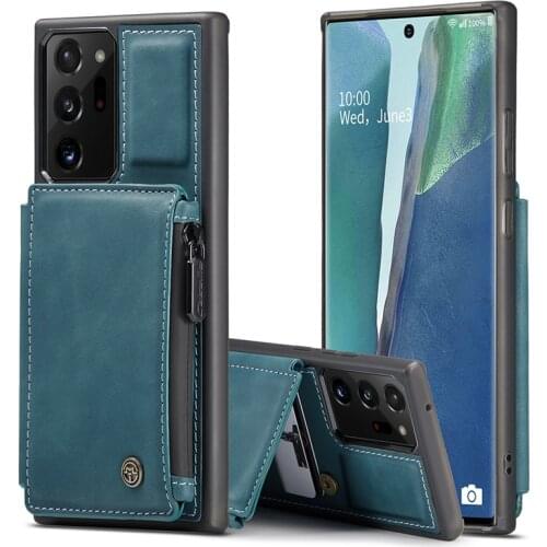 CaseMe Leather Case For Galaxy Note 20 ultra Retro Back Card Slots Wallet Back Case For Galaxy Note 10 Plus 9 Stand Back Cover