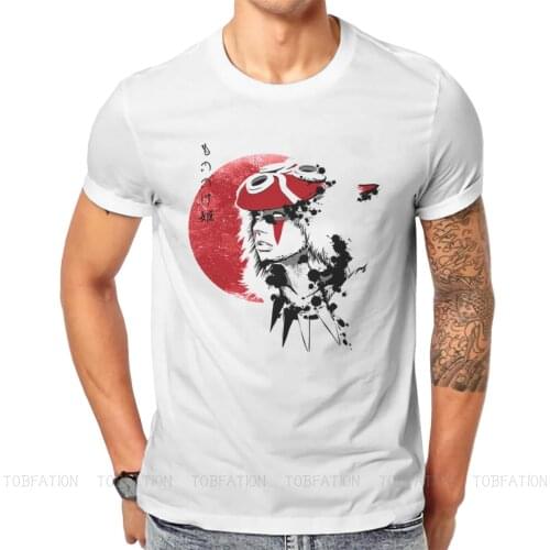 Red Princess O Neck TShirt Princess Mononoke Ashitaka Film Fabric Classic T Shirt Mans Clothes New Design Plus Size
