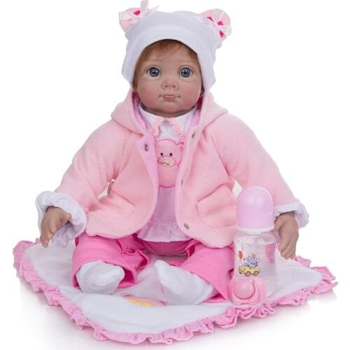 55CM newborn doll baby reborn toddler girl doll lifelike real alive cloth body silicone pop dolls for children gift