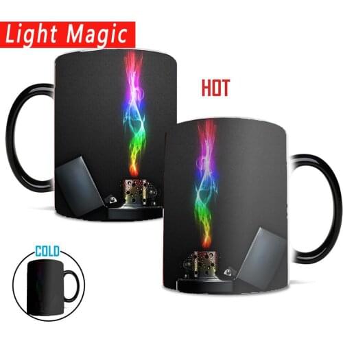 Lighter colored flame magic brief mug 350ml ceramic color changing coffee tea milk cup mugs friend gift mug drop shipping