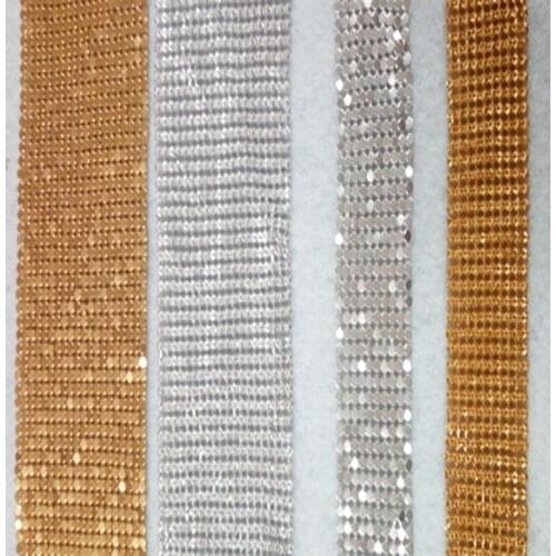 Chunky Glitter 2MM 30cm length Sequin Gold Silver Black Alloy Metal Ribbon DIY quality alloy ribbon Home Decoration