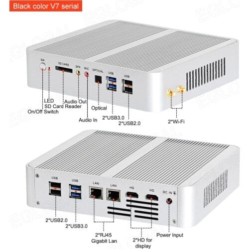 Eglobal 10th Gen Mini PC Intel Core i5 1035G4 i7 1065G7 Iris 940 Windows 10 Pro Offical Fan Mini PC Gamer 2Lan 2HDMI 4K
