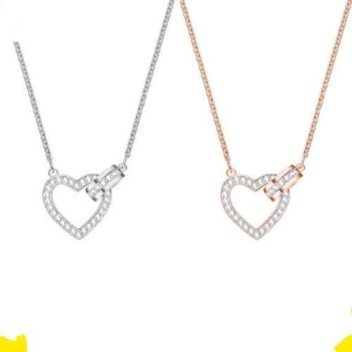Fashion Love Buckle Necklace Heart Shaped Clavicle Chain
