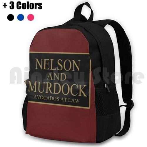 Nelson And Murdock Avocados At Law Outdoor Hiking Backpack Waterproof Camping Travel Comics Nerd Culture Geek Nerdy Tv Movies
