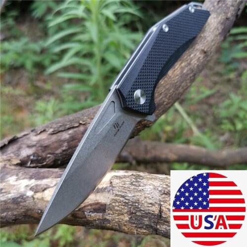 NEW Folding Pocket Knife D2 Blade G10 Handle Ball Bearing Knives Good for Hunting Camping Survival Outdoor and Everyday Carry