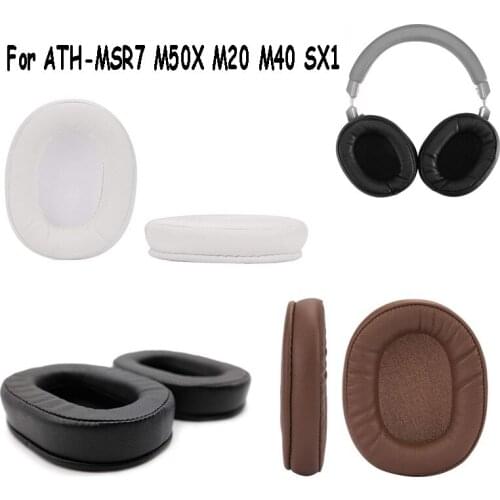 Protein Leather Ear Pads for ATH-MSR7 M50X M20 M40 M40X SX1 Headphone Headset Cover Replacement Caps Earpad Cushions Cover