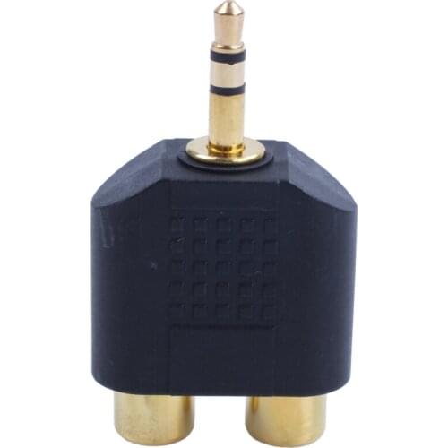 M/F Connector 3.5mm Stereo Male To 2X RCA Female Adapter Male Jack Out Plug To 2 RCA Female Splitter Adapter 1000pcs/lot