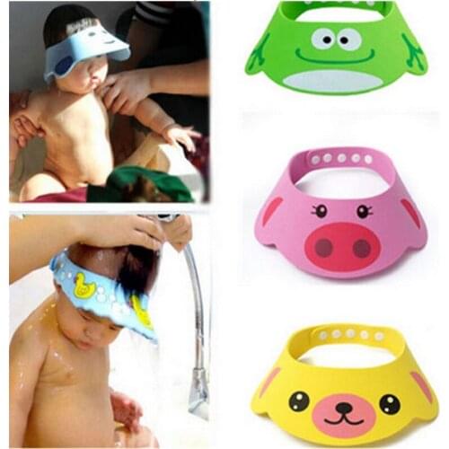 Bebe Lovely Baby Hat Toddler Adjustable Kids Shampoo Bathing Shower Cap For Baby Care Supplies Infant Wash Hair Visor Caps