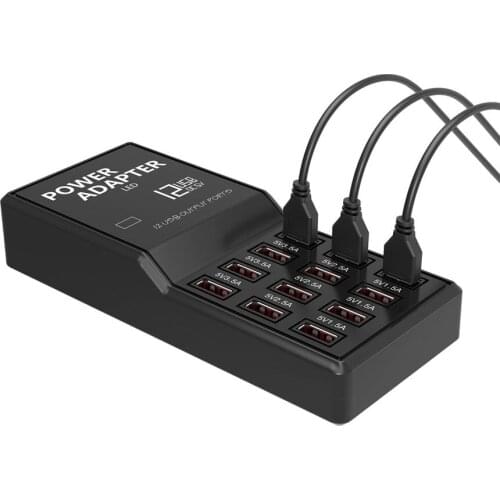 12 Ports USB Charger Wall Charger AC Power Adapter Multi USB Desktop Charger For iphone Samsung Huawei Smartphone US/EU Plug