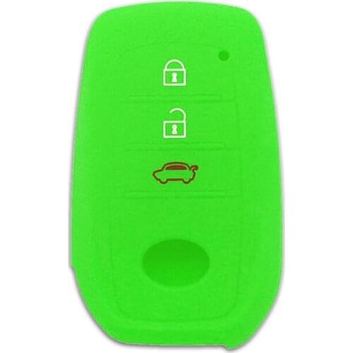 Muchkey Silicone Cover Holder Key Protection Smart Key Cover Of 3 Button Fits For Toyota Land Cruiser