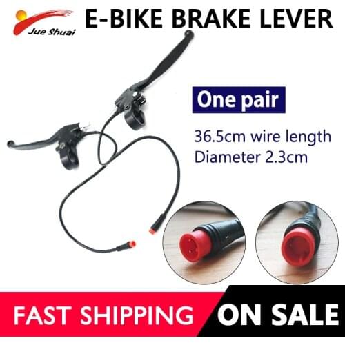 A pair Brake Lever For Electric Bike with Power Cut Off Function Left Right V/Disc Brake 2 pins male connector Ebike Parts