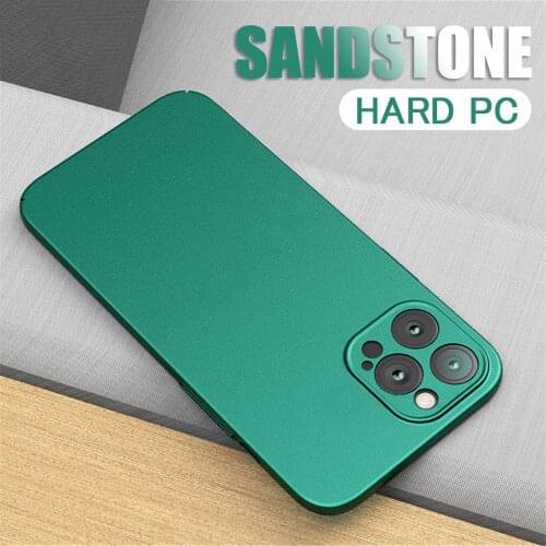 Ultra Thin Sandstone Matte Case For iPhone 13 12 11 Pro Max XR X S 6 7 8 Plus SE Mini Luxury 0.1mm Slim Shockproof Hard PC Cover