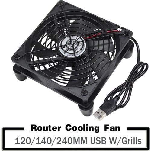 YOUNUON 120mm 140mm 240mm 5V USB Router Fan TV Box Cooler PC DIY Cooler W/Screws Protective net Silent Desktop Fan 12cm 14cm