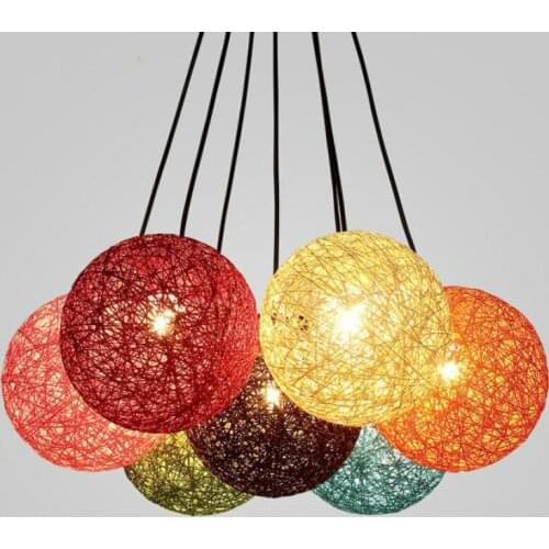 Retro Vintage Rope Pendant Light Loft Creative Personality Industrial Pendant Lights Edison Bulb American Style For Living Room