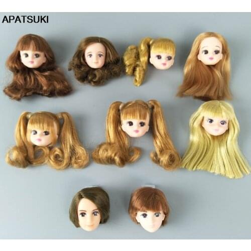 High Quality Soft Plastic DIY Dolls Heads For Licca Doll Head For Jenny 1/6 BJD Dolls DIY 1:6 Dolls Accessories Girl Toys Gift