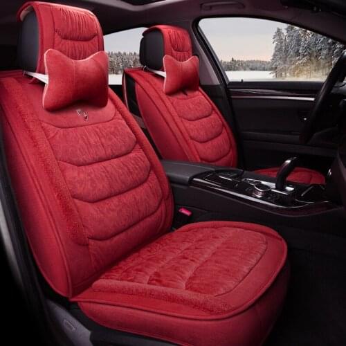 5D Winter Car Seat Covers All Surrounded Velvet Cushions Split Design Car Styling