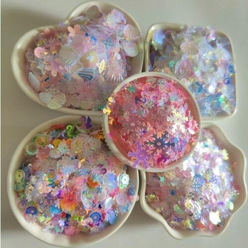 10-20g/bag Mixed Swan Shell Bulk Sequin Crystal Craft Shiny Star Heart Round Snowflake Sequin DIY Clothing Sewing Accessories