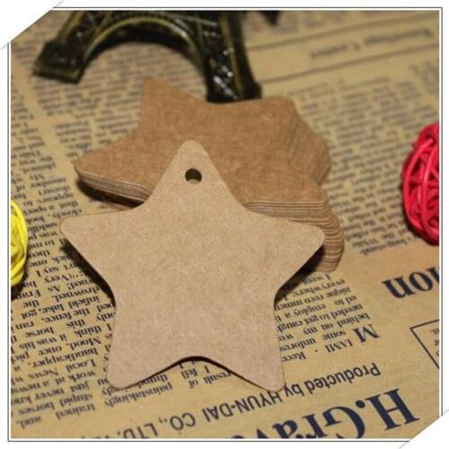 100pcs Kraft Paper Five-pointed star Tag Paper Gift Tag Label Marks For Vintage Wedding Diy Decoration Event & Party Supplies
