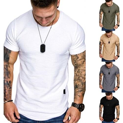 2020 Summer Men Cotton T Shirt Men Short Sleeve O-neck Breathable Soft Loose Thin Slim T-shirt Male Tops Casual T-Shirts New 2XL