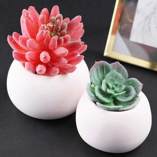 3D Round Plant Pot Silicone Mold for Resin Succulent Flower Pot Concrete Cement Clay Mould Handmade Candle Jar Making Molds Tool